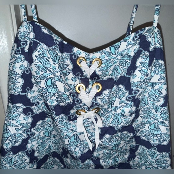 Lilly Pulitzer Blue and White Sleeveless shift dress. Very pretty and flattering - Picture 2 of 8